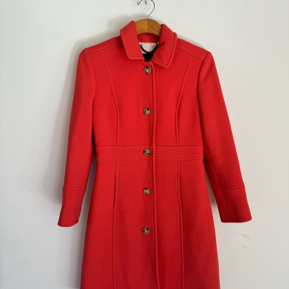 Jcrew orange coat.